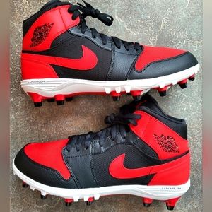 Deadstock Air Jordan 1 Bred Football Cleats